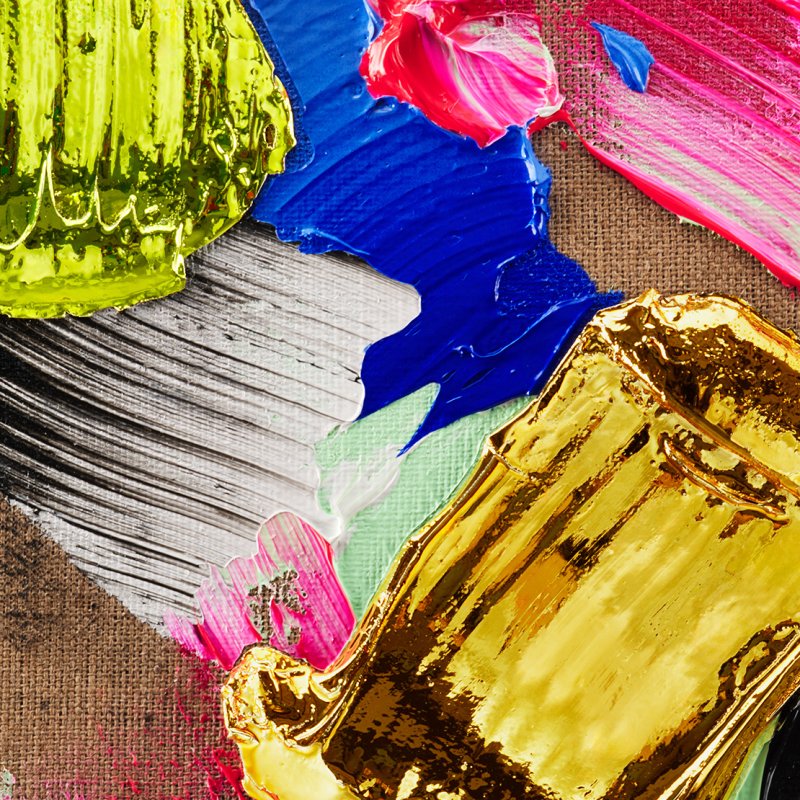 Chrome Brush Stroke Paintings